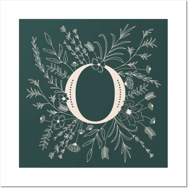 Botanical Letter O (Forest Green) Wall Art by Cascade Patterns